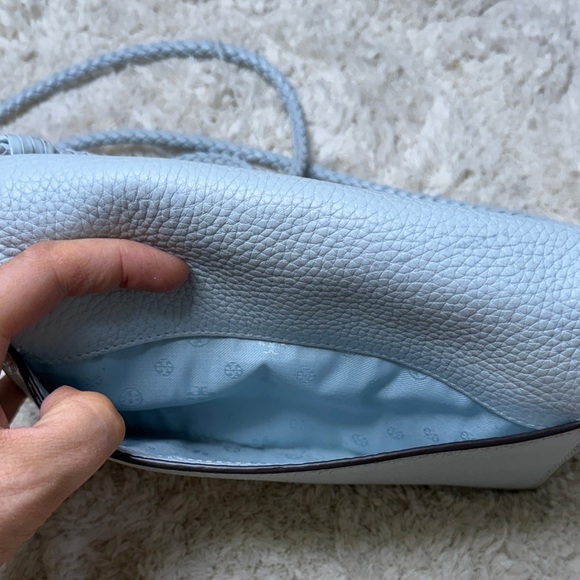 Tory Burch Taylor Flat Wallet Seltzer Blue - Picture 6 of 15